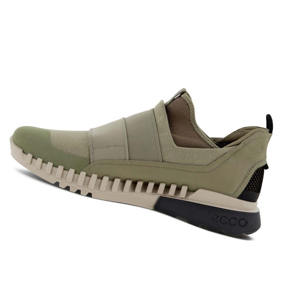 Men's Ecco Zipflex Slip-on Sneakers Olive | Canada 676DFM